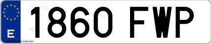 Ejemplo de matrícula española 1860 FWP