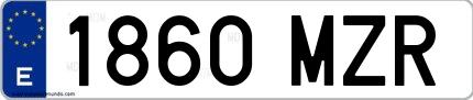 Ejemplo de matrícula española 1860 MZR