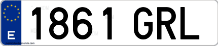 Ejemplo de matrícula de coche ordinaria 1861 GRL