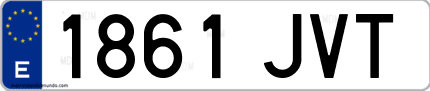 Ejemplo de matrícula de coche ordinaria 1861 JVT