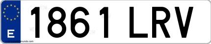 Ejemplo de matrícula de coche ordinaria 1861 LRV