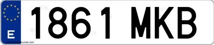 Ejemplo de matrícula española 1861 MKB