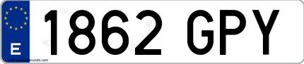 Ejemplo de matrícula española 1862 GPY