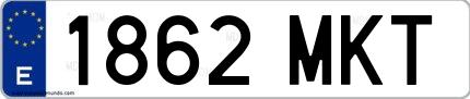 Ejemplo de matrícula española 1862 MKT