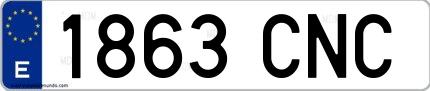 Ejemplo de matrícula española 1863 CNC