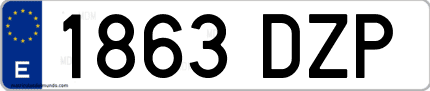 Ejemplo de matrícula de coche ordinaria 1863 DZP