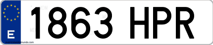 Ejemplo de matrícula de coche ordinaria 1863 HPR