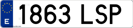 Ejemplo de matrícula de coche ordinaria 1863 LSP