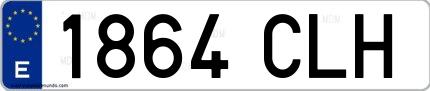 Ejemplo de matrícula de coche ordinaria 1864 CLH