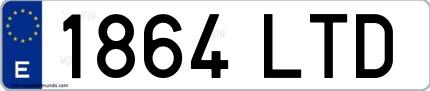 Ejemplo de matrícula de coche ordinaria 1864 LTD