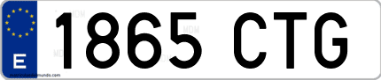 Ejemplo de matrícula de coche ordinaria 1865 CTG