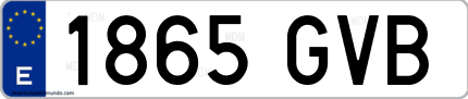 Ejemplo de matrícula de coche ordinaria 1865 GVB