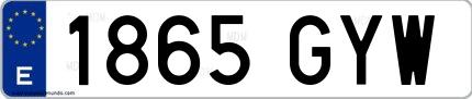 Ejemplo de matrícula española 1865 GYW