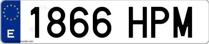 Ejemplo de matrícula española 1866 HPM
