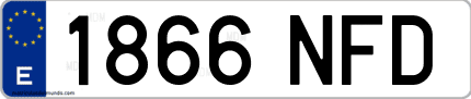 Ejemplo de matrícula de coche ordinaria 1866 NFD