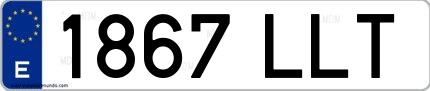 Ejemplo de matrícula española 1867 LLT