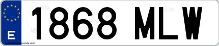 Ejemplo de matrícula española 1868 MLW