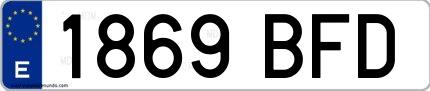 Ejemplo de matrícula española 1869 BFD