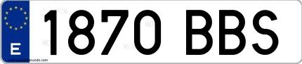 Ejemplo de matrícula española 1870 BBS