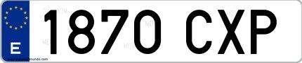 Ejemplo de matrícula española 1870 CXP