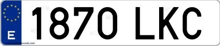 Ejemplo de matrícula española 1870 LKC