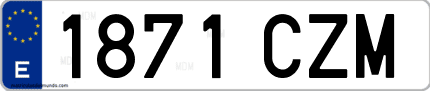 Ejemplo de matrícula de coche ordinaria 1871 CZM