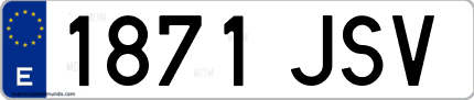 Ejemplo de matrícula de coche ordinaria 1871 JSV