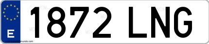 Ejemplo de matrícula española 1872 LNG