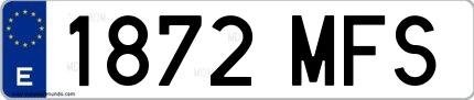 Ejemplo de matrícula española 1872 MFS