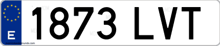 Ejemplo de matrícula de coche ordinaria 1873 LVT
