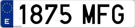 Ejemplo de matrícula española 1875 MFG