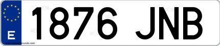 Ejemplo de matrícula española 1876 JNB