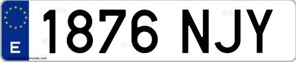 Ejemplo de matrícula española 1876 NJY