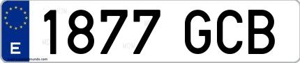 Ejemplo de matrícula española 1877 GCB