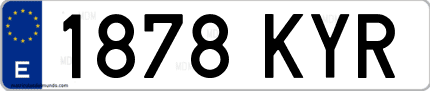 Ejemplo de matrícula de coche ordinaria 1878 KYR