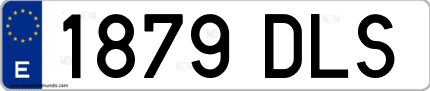 Ejemplo de matrícula de coche ordinaria 1879 DLS