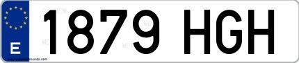 Ejemplo de matrícula española 1879 HGH