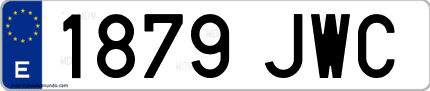 Ejemplo de matrícula de coche ordinaria 1879 JWC