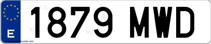 Ejemplo de matrícula española 1879 MWD