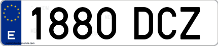 Ejemplo de matrícula de coche ordinaria 1880 DCZ