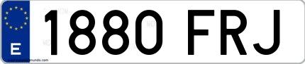 Ejemplo de matrícula española 1880 FRJ