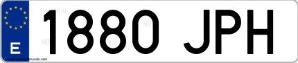 Ejemplo de matrícula española 1880 JPH