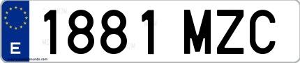Ejemplo de matrícula española 1881 MZC