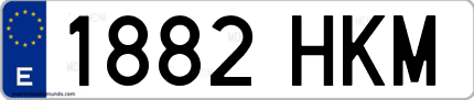Ejemplo de matrícula de coche ordinaria 1882 HKM