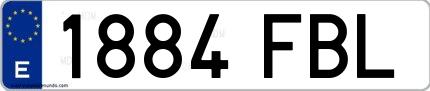 Ejemplo de matrícula española 1884 FBL