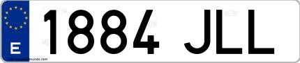 Ejemplo de matrícula española 1884 JLL