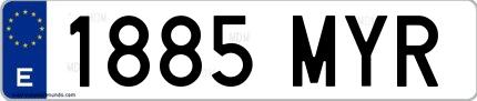 Ejemplo de matrícula española 1885 MYR