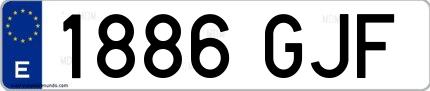 Ejemplo de matrícula española 1886 GJF