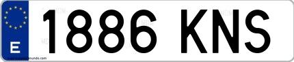 Ejemplo de matrícula de coche ordinaria 1886 KNS