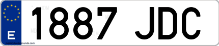 Ejemplo de matrícula de coche ordinaria 1887 JDC